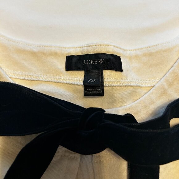 J. CREW LS KNIT TOP WITH BLACK VELVET BOW, XXS - Picture 3 of 7
